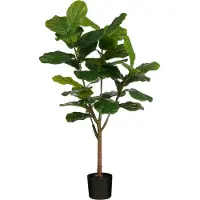 Mica Decorations Plante Artificielle Ficus Lyrata en Pot - H150 x Ø50 cm - Vert