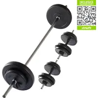 VirtuFit Ensemble d'haltères réglables 30,5 kg Noir