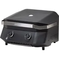 Cozze - Plancha G -500 mit Deckel und 2 Brennern 6,5 kW - Bienenwachs - Schwarz (90520) (6.50 kW)
