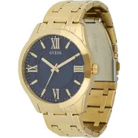 GUESS Montre à affichage analogique 'ELLIOT' bleu / or