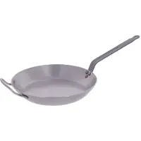 HorecaTraders Poêle lyonnaise | tôle d'acier | Ø40 cm | Gaz, électrique, vitrocéramique, four