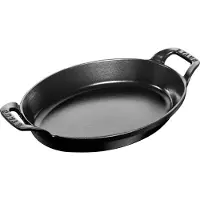 Staub Plat empilable - ovale - 28cm - noir