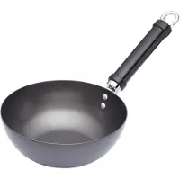 Kitchencraft Poêle à wok orientale, 20 CM, Acier au carbone, Antiadhésive - | World of Flavours
