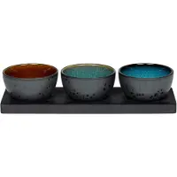 Bitz Set de Bols de Service Bitz Gastro Dark blue Green Amber 10 cm (4-pièces)