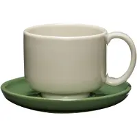 Hubsch Amare tasse et soucoupe sable/vert set de 4 pièces