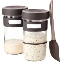 Lékué Kit de levain 2 x récipient + raclette