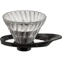 Hario Dripper en verre V60 02 avec support noir