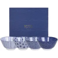 Tokyo Design Studio Nippon Blue bol 12 cm lot de 4