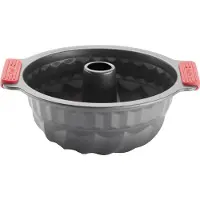 Lékué Antihaftbeschichtete Gugelhupfbackform, Moule à gâteau, Rouge, Noir, Gris