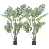Vevor Arbre Artificiel 1524 mm Plante Artificielle PE Palmier à Noix de Bétel 2 Faux Arbres Vert Pot 152x128 mm Fausse Plante de Décoration pour Maison Bureau Centres Commerciaux Intérieur Extérieur