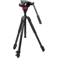 Manfrotto Tête Fluide Vidéo 502 Avec Base Plate Et Trépied En Aluminium 055 Pour Vidéo