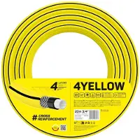 Cellfast Tuyau d'arrosage 4YELLOW 10-520 Tuyau d'arrosage 20m Limite de pression 20 Bar 4 couches Jaune