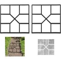 Relaxdays Moule pour dalles, lot de 2, dalles et trottoirs, coffrage, jardin, moule à béton, dimensions : 40,5 x 40,5 cm, noir