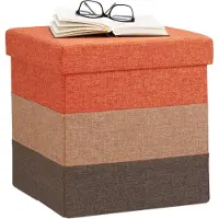 Relaxdays Tabouret rembourré rayures colorées