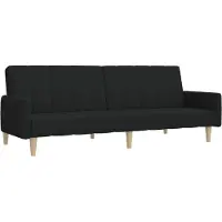 vidaXL Canapé-lit à 2 places noir tissu