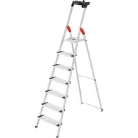 Hailo Escabeau L80 - EN 131 - marches XXL - plateforme - jusqu'à 150 kg - 7 marches