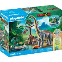 Playmobil Dinos 71819 Brachiosaure, explorateurs, aéroglisseur