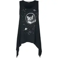 Banned Top Gothic de Banned Alternative - Haut Space Cat - XS - 4XL - pour Femme - noir - Taille XS