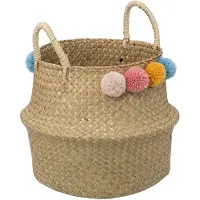 Atmosphera Panier Enfant Pompons - Bulda Beige