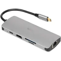 IBox Station d'accueil/réplicateur de ports pour ordinateur portable IUH3RJ4K, USB 3.2 Gen 1 (3.1 Gen 1) Type-C, alimentation 100 W, argent