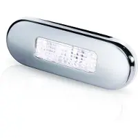Hella Marine Stainless Steel Segnapassi Polished Warm White Courtesy Light Argenté