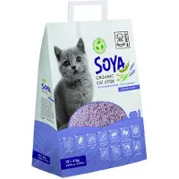 M PETS Litière pour chat en Soya Organic - 4 kg - 10 L - Parfum de lavande