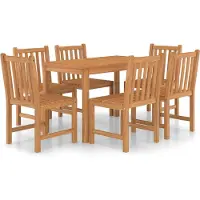 vidaXL Ensemble de salle à manger de jardin 7 pièces 120 x 70 cm en bois de teck massif