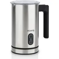 H.Koenig MLK8 Mousseur et réchauffeur de lait Handheld electric milk frother Noir et Acier inoxydable