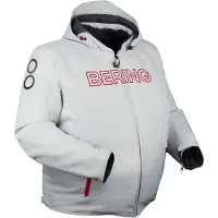 Bering Veste textile imperméable pour moto Warwick King Size, gris clair/rouge, 3XL
