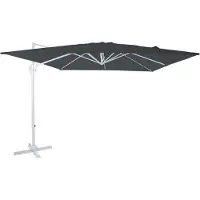 Axi Nima Parasol Déporté Blanc/Gris - Rectangulaire 300X300 Cm - Structure Aluminium - Rotation 360 - Inclinable - Résistant Aux Uv
