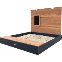 Axi Bac À Sable Xxl Avec Banc, Rangement/Couvercle, Bois Fsc, Anthracite