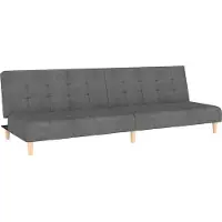 vidaXL Canapé-lit à 2 places gris clair tissu