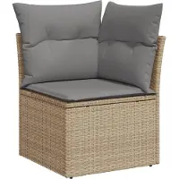 vidaXL Ensemble de salon de jardin 6 pièces avec coussins Beige Poly Rattan