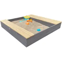 Axi Bac à sable Evy avec bacs à eau et espace de rangement Gris/marron - Kit d'accessoires inclus