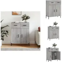 vidaXL Sideboard Gris Sonoma 69,5x34x90 cm Matériau dérivé du bois