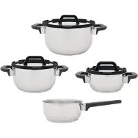 Cosy & Trendy Batterie de cuisine - Compatible tous feux, y compris induction - Style cosy et tendance - Cascade - Acier inoxydable - 7 pièces