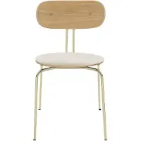 UMAGE Curious Chaise Salle à Manger Oak | Brass | Teddy White