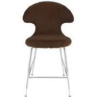 UMAGE Time Flies Tabouret de Comptoir Chrome | Teddy Brown