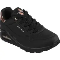 SKECHERS Baskets basses 'Uno-Golden Air' or rose / noir / blanc