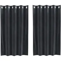 vidaXL Rideaux occultants, 2 pièces, gris foncé, 140 x 140 cm, en velours