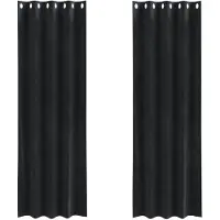 vidaXL Rideaux occultants 2 pcs noir 140 x 260 cm velours