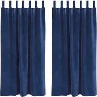 vidaXL Rideaux occultants, 2 pièces, bleu foncé, 140 x 175 cm, velours