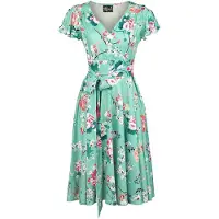 Hell Bunny Robe courte Rockabilly de - Robe Midori - XS - 4XL - pour Femme - menthe - Taille 4XL