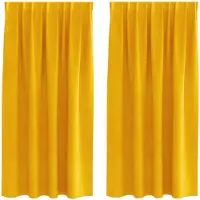vidaXL Rideaux 2 pcs jaune moutarde 140 x 175 cm Velours