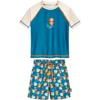 Playshoes Protection UV beige clair / pétrole / orange / blanc