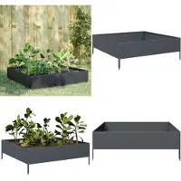 vidaXL Lit surélevé Anthracite 100x100x33,5 cm Acier