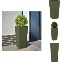 vidaXL Jardinière vert olive 35x35x75 cm acier