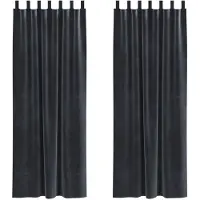 vidaXL Rideaux occultants, 2 pièces, gris foncé, 140 x 245 cm, en velours