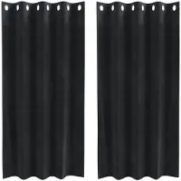vidaXL Rideaux occultants 2 pcs noir 140 x 175 cm velours