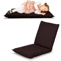 Coast Fauteuil de sol COSTWAY, fauteuil futon réglable avec dossier confortable, structure métallique robuste, convient pour la lecture, le jeu, le yoga, la méditation, dans le salon, la chambre.